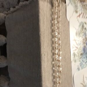 Clear and gold beaded curtain tie back set